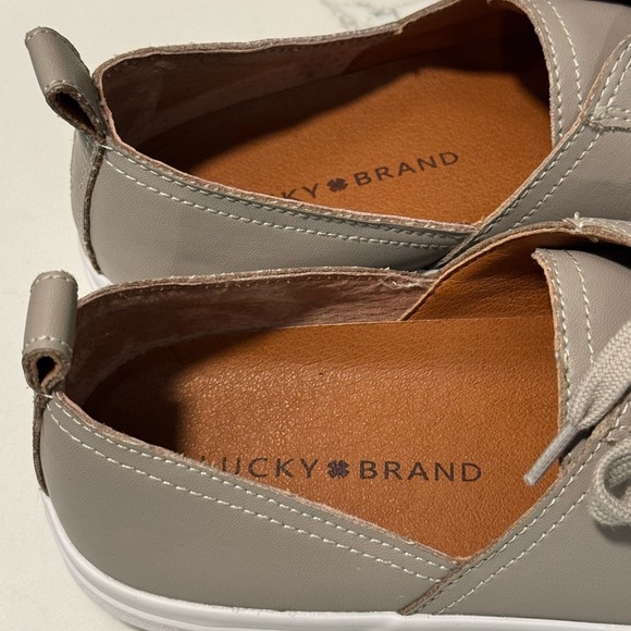 Lucky Brand Gray Leather Sneakers - Picture 6 of 9